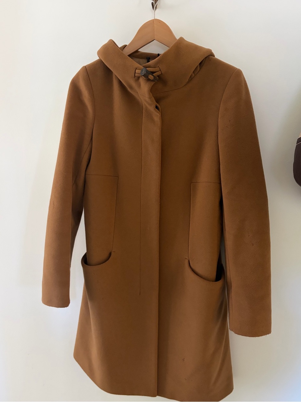 Aritzia Babaton Tan Hooded Coat